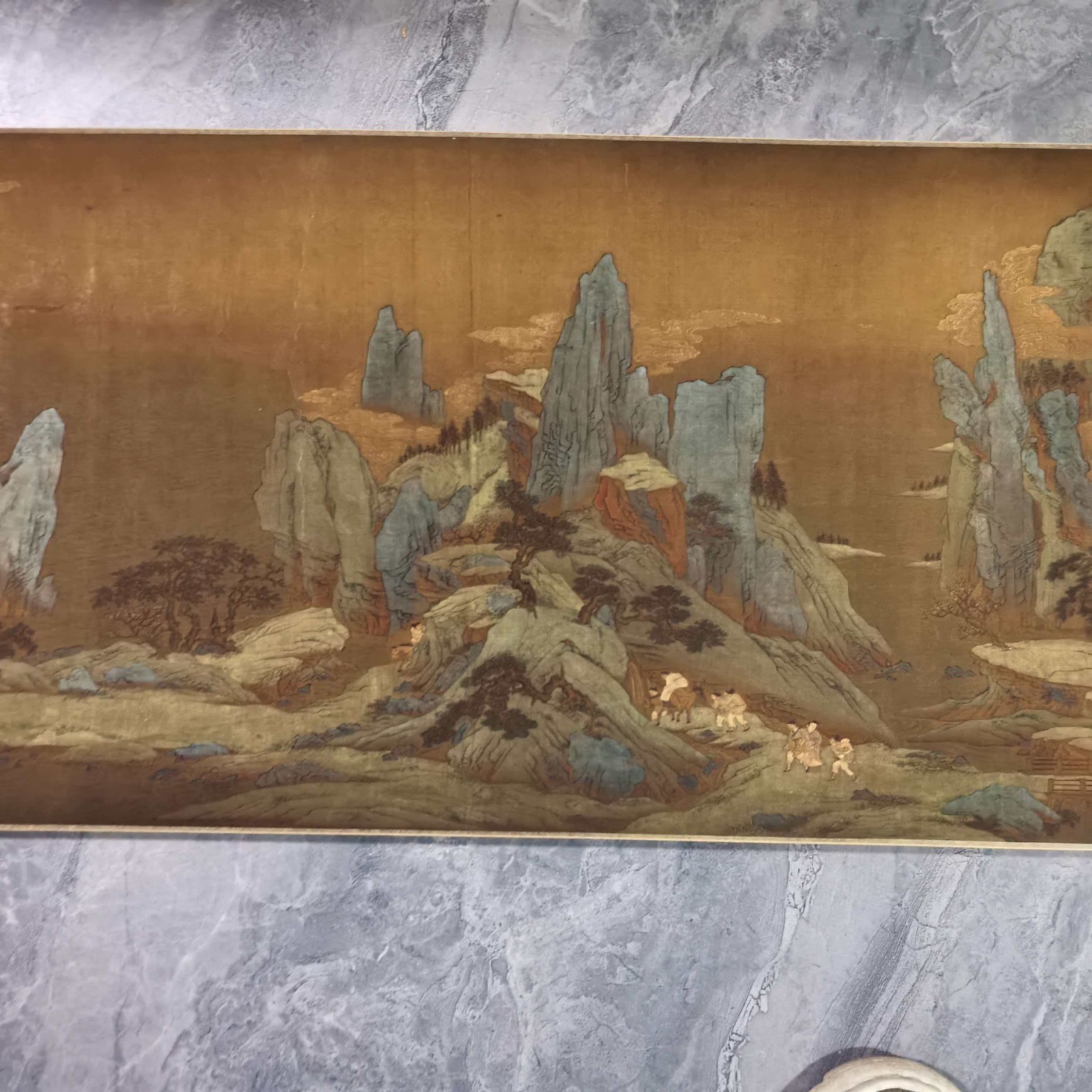 China Old long Scroll,painting scroll Qiu Ying’s Map of German Fortune
