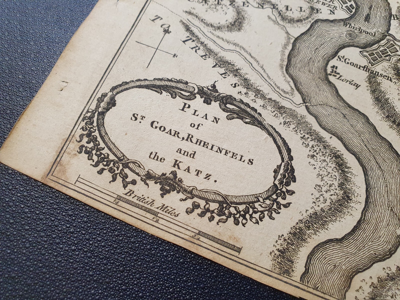 Antique Map Plan of St Goar Rheinfels Katz Germany 1758