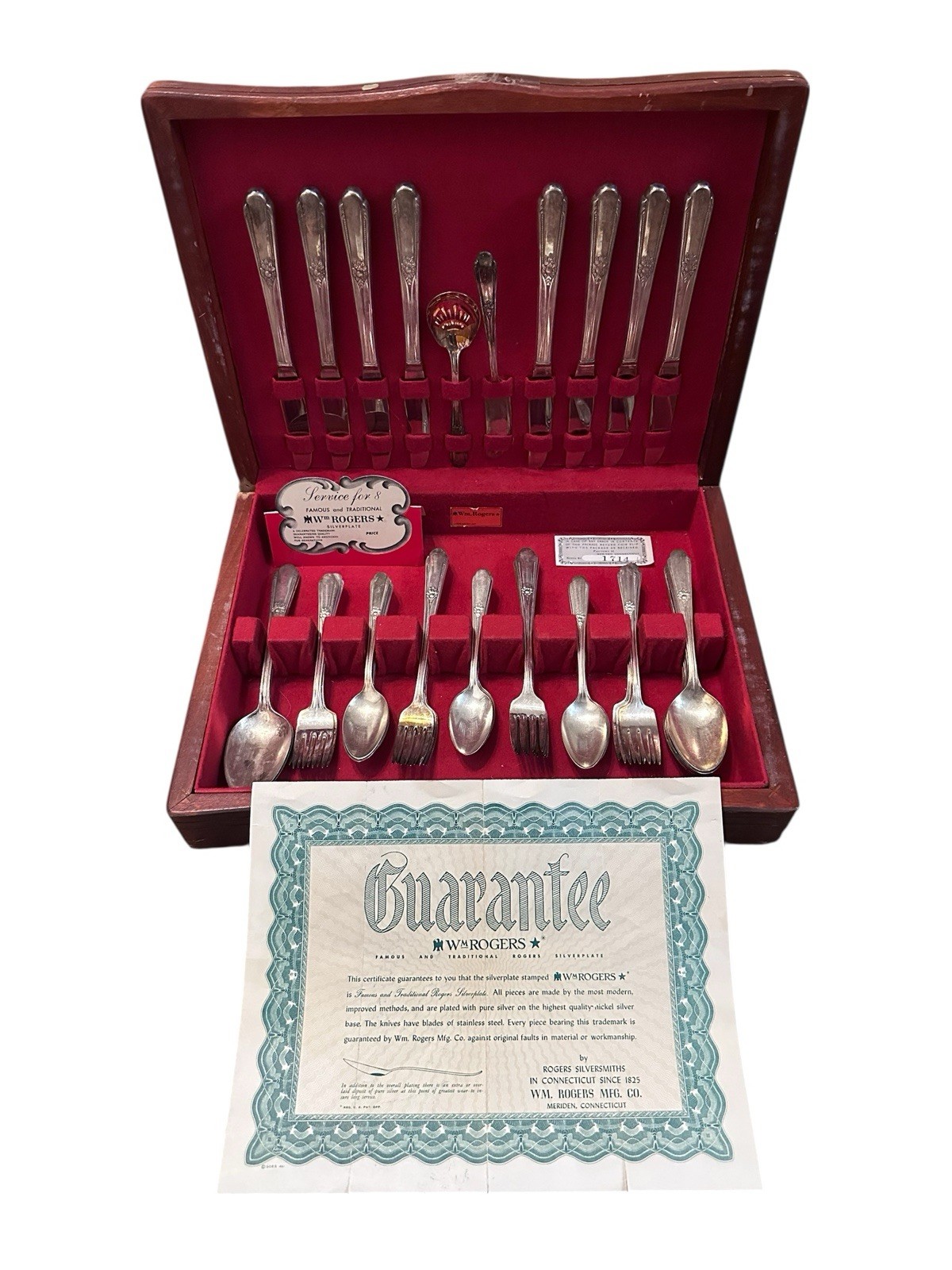 Wm Rogers “Precious” 1957 Silverplate Flatware Set Service for 8 Complete w/ Box