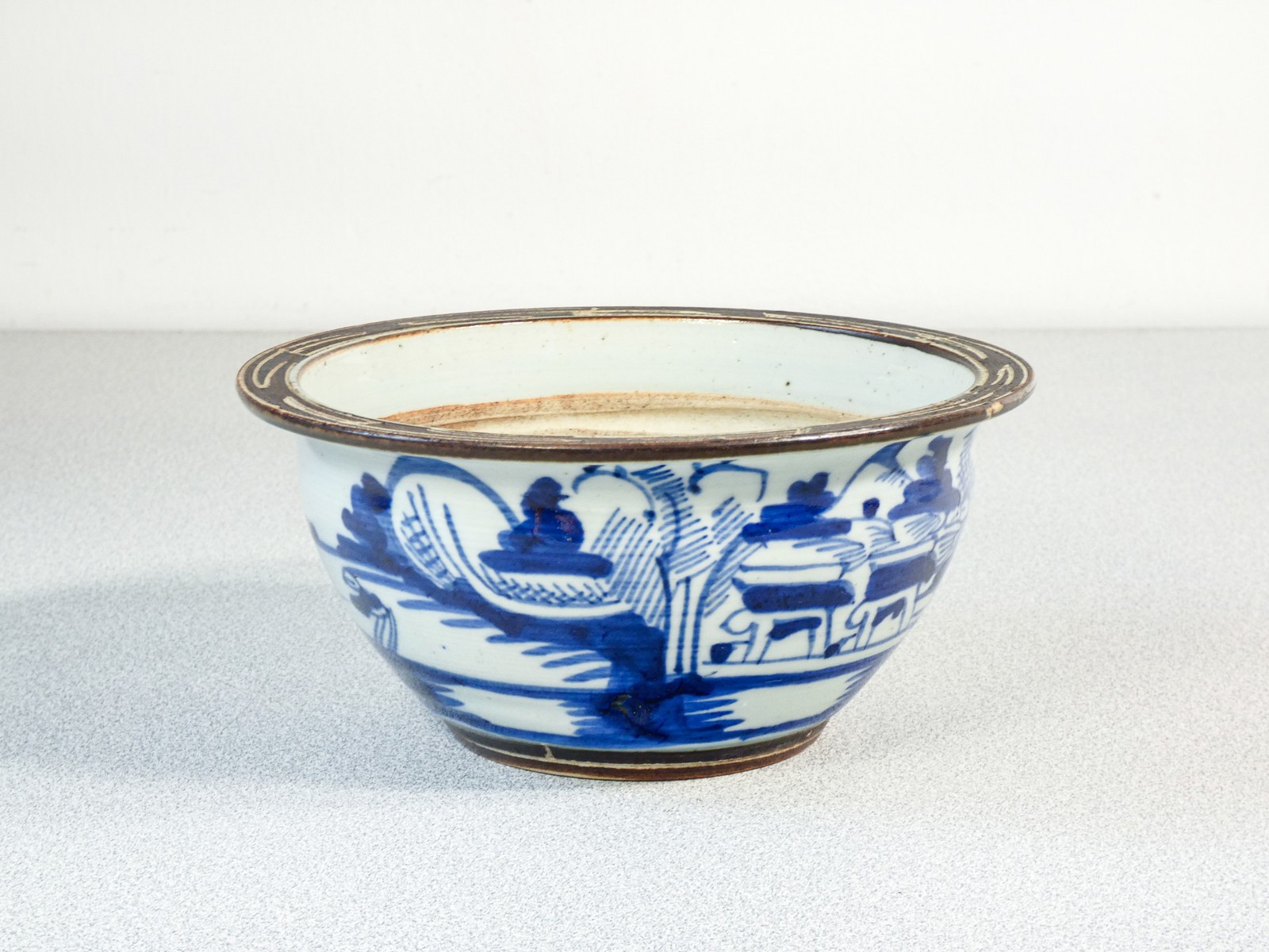 ⚜️ Bowl Vase Painted Blue White Celadon Porcelain China Era