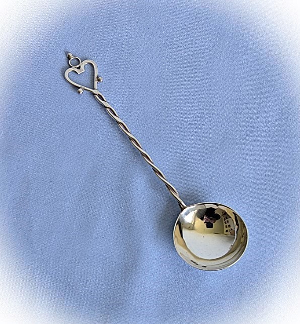 Scottish Silver Lovers Handle Melon Ball Scoop Spoon Isle of Mull Silver Co 1984