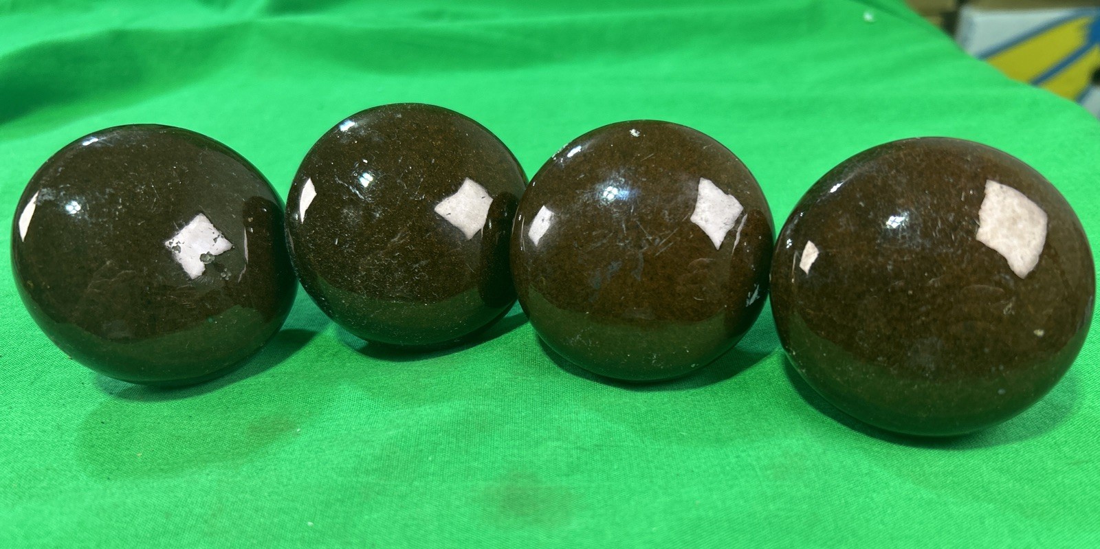 Antique Vintage Four Victorian Door Knobs Brown Porcelain