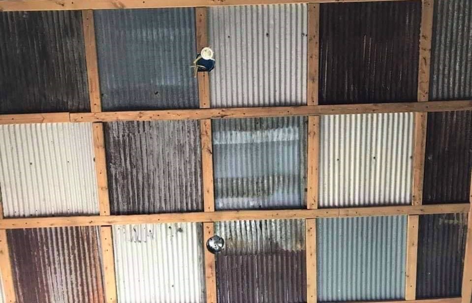 10 pcs. 2 x 2 (40 sq. ft.) DROP CEILING TILES RECLAIMED CORRUGATED BARN ROOFING