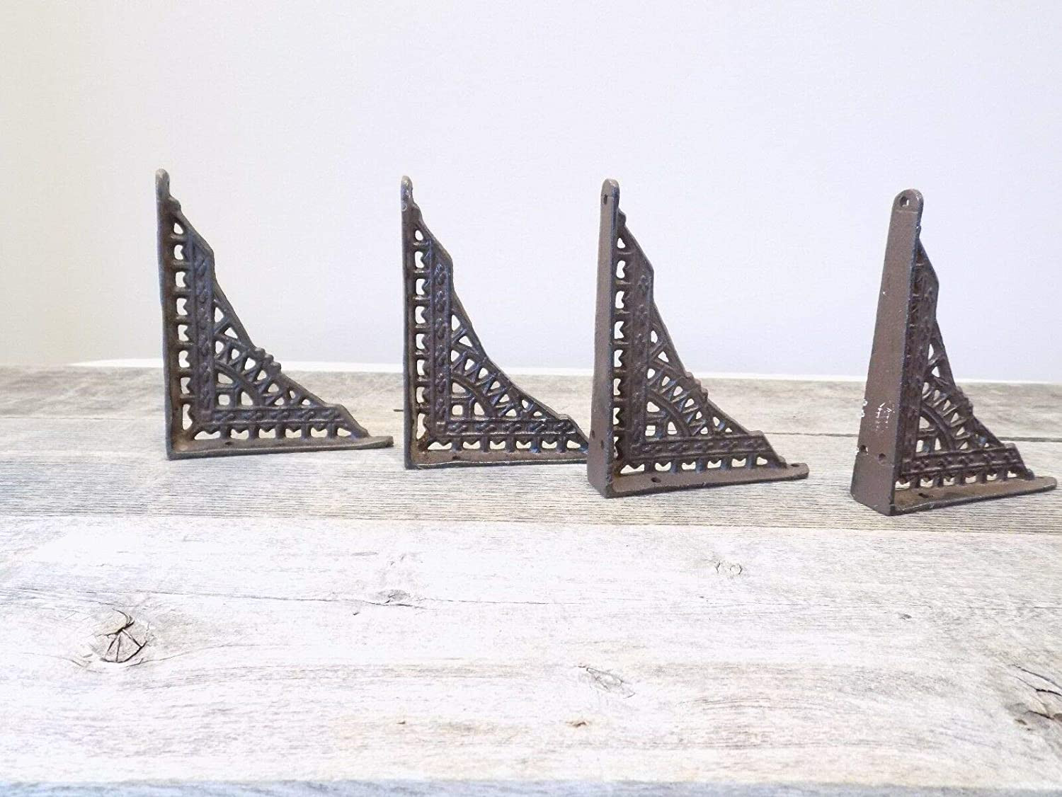 4 Antique Style Shelf Brace Wall Bracket Cast Iron Brackets Small 4 3/4″ X 3 7/8