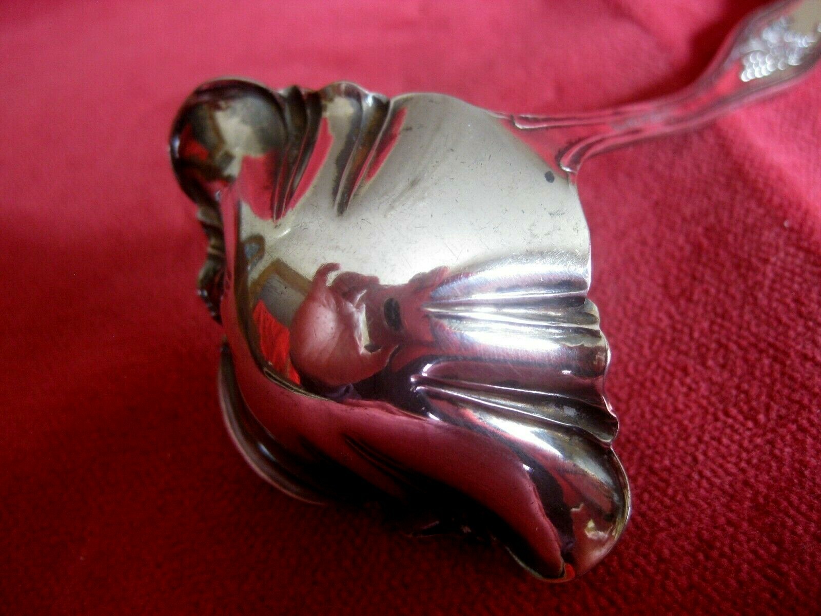 1906 Reliance Vineyard Grape Cream Ladle Serving Spoon Silver Plate