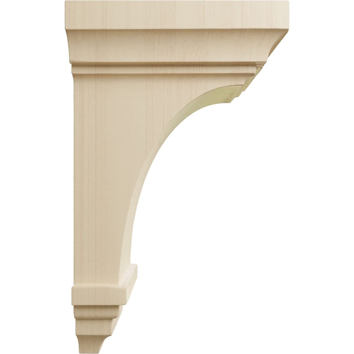 Rubberwood Small Jefferson Wood Corbel Bracket 4W x 4.3/4D x 8H Inch