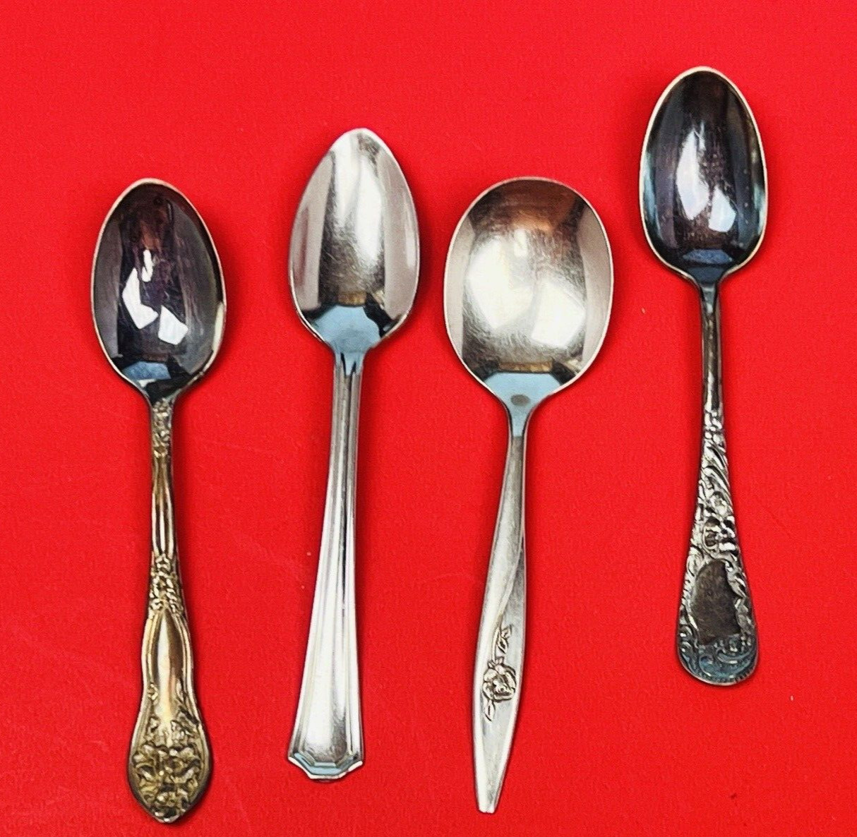 Antique Baby Spoons Vintage Lots Of four Some Royal, BC, Oneida, Fairfield