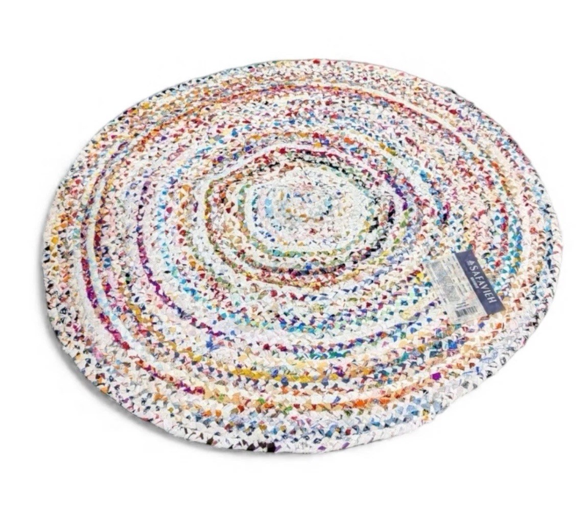 Safavieh Round 4 ft Braided Area Rug Handmade 100% Cotton Multicolor