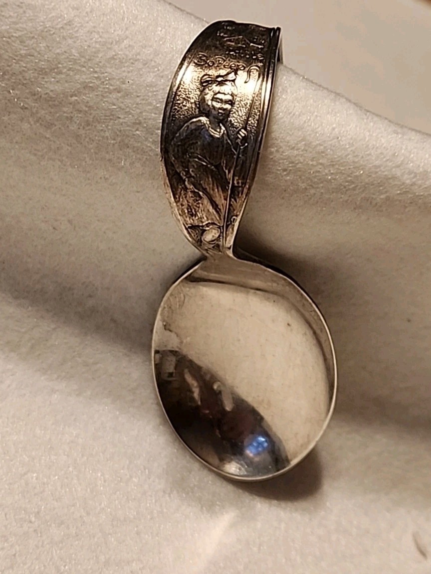 Vintage Baby Spoon Little BO PEEP Silver Plate WM Rogers And Sons Curved