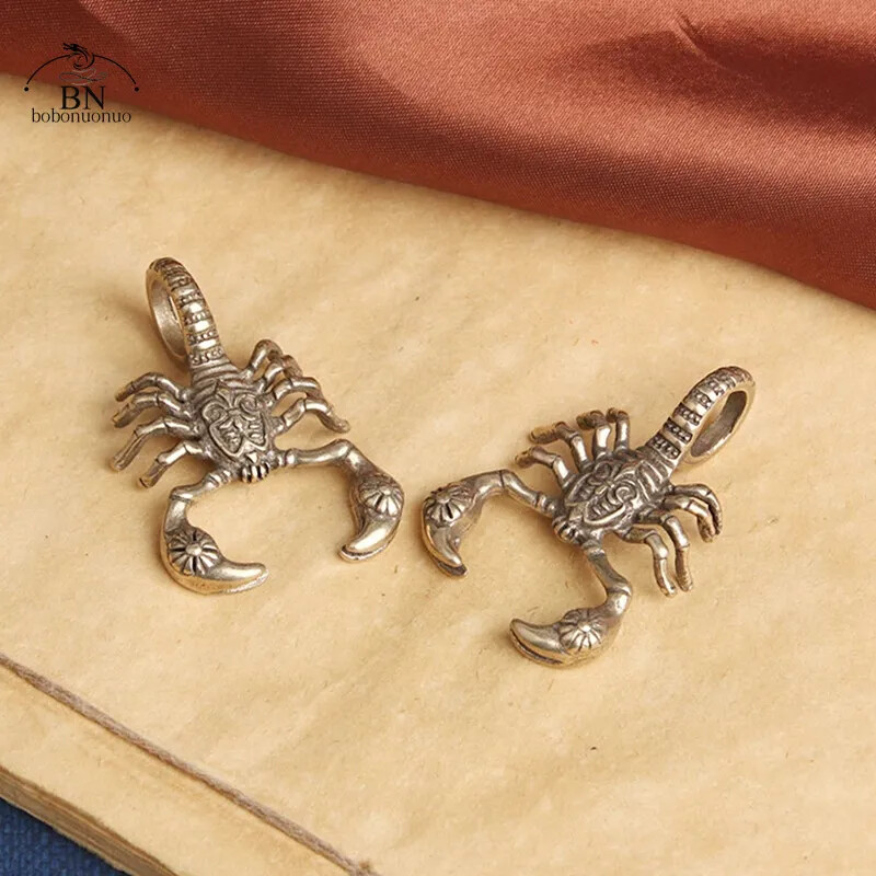 Solid Pure Copper Handmade Scorpion Figure Ornament Desk Tea Pet Decoration