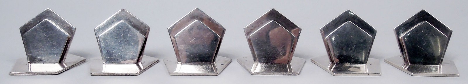 Asprey Place Card Menu Holders Antique Art Deco English Sterling Silver 1926
