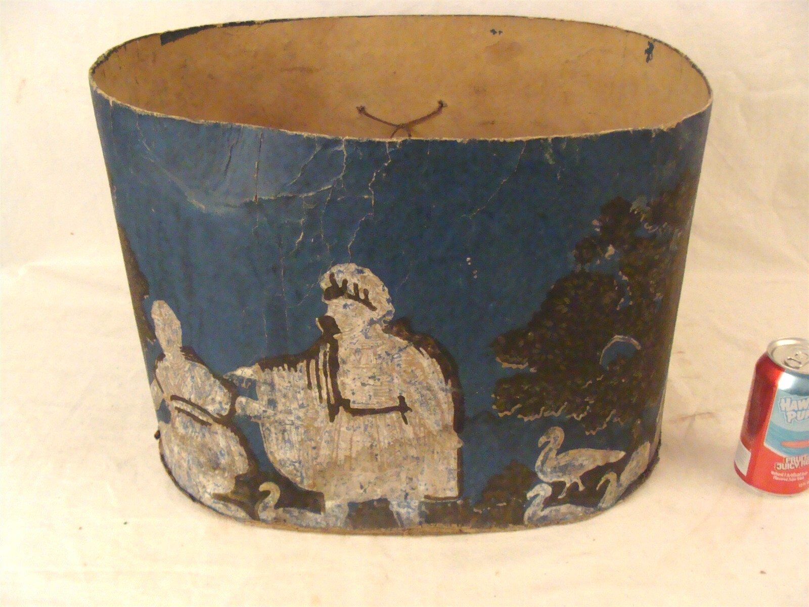Antique 1850 Neo-Classical Charioteer & Birds American Bandbox