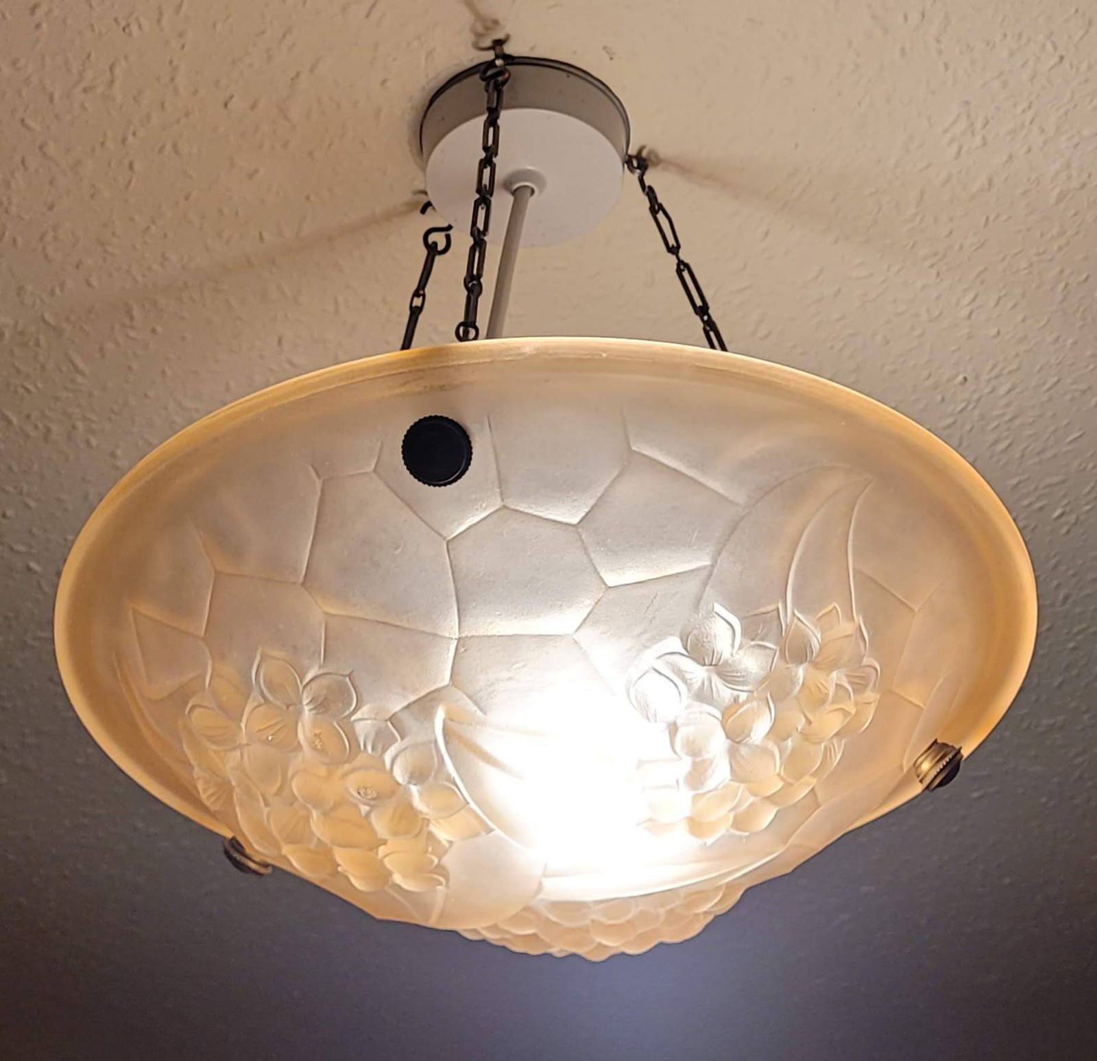 ART DECO FLY CATCHER HANGING LIGHT FITTING, ROS, DAVID GUERON/MAISON DEGUE 1920s