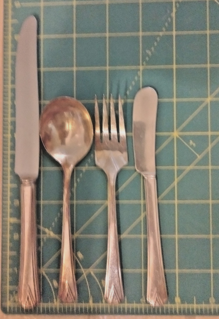 mono’d 11 pc. lot silverplated flatware DEAUVILLE 1929 Art Deco Oneida Community