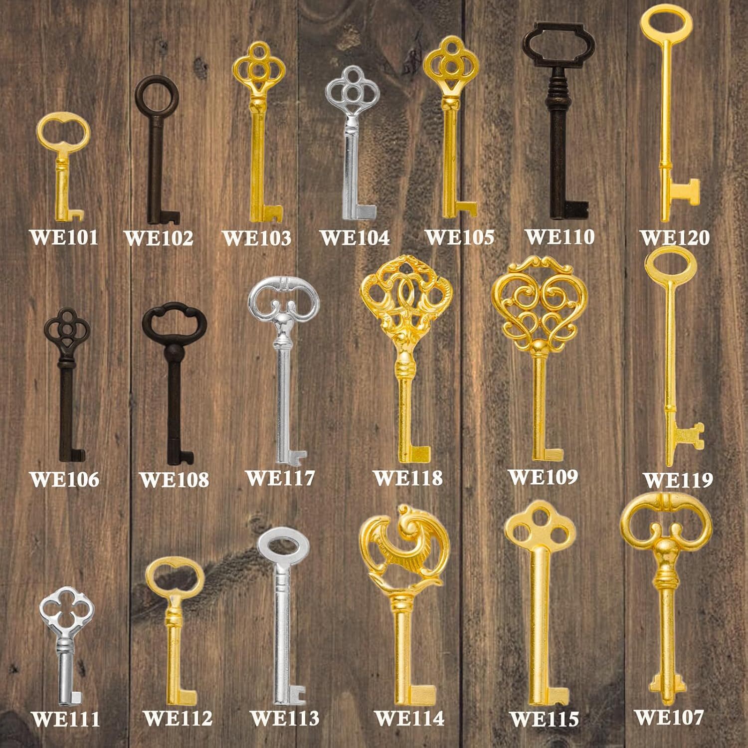19PCS Universal Skeleton Keys for Vintage Old Furniture Antique Furniture