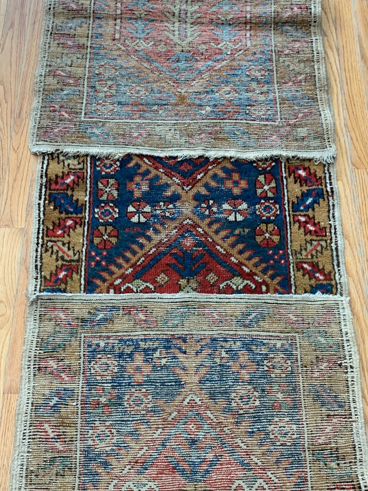 ANTIQUE RUNNER HERIZZ KARAJAA HAND KNOTTED WOOL ORIENTAL RUG CLEANED 2’4″x8’8″