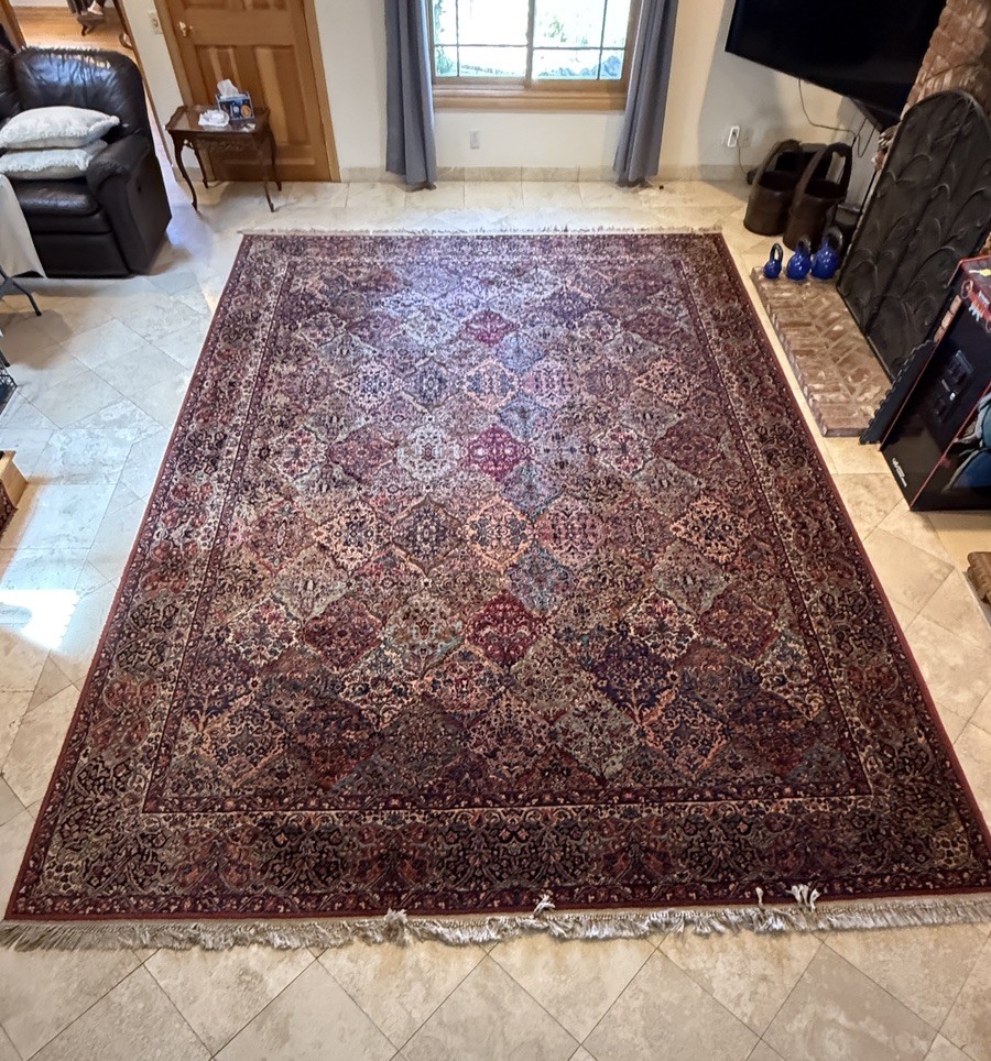 11.5×16 Karastan Multicolor Panel Kirman Rug #717, Palace Size Wool 700 Series