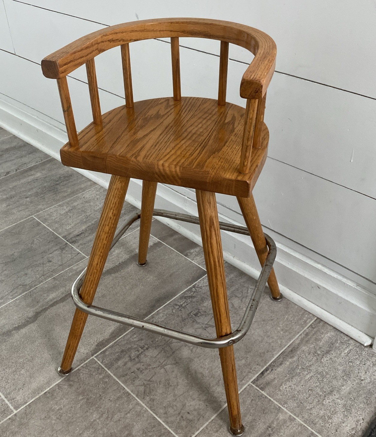 Vintage solid oak highchair Toddler Stool Booster Seat