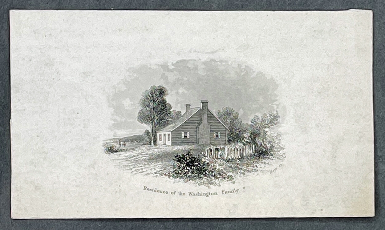 1855 Washington Irving Antique Print of George Washingtons Family Home, Virginia