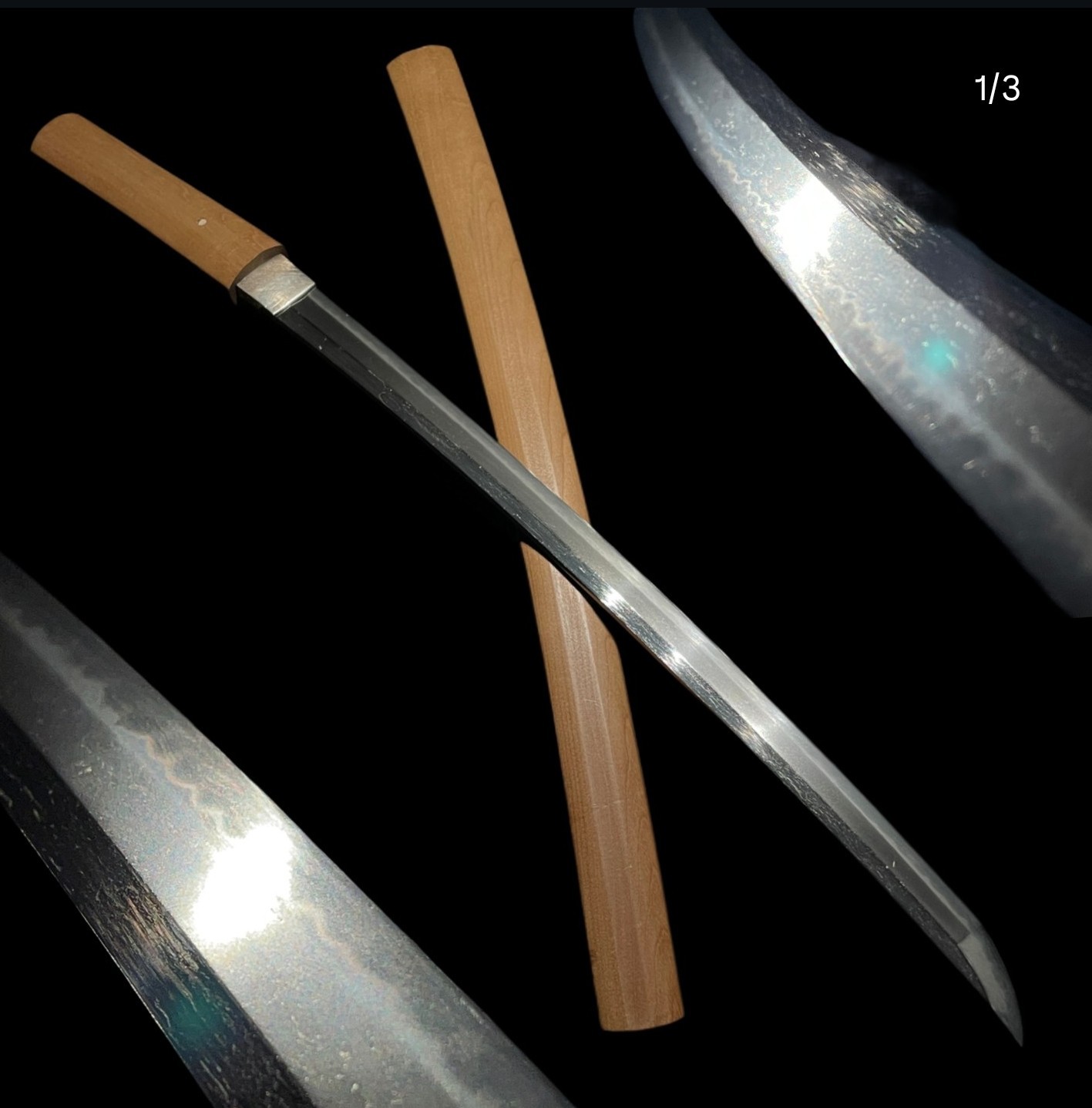 Kogunome Hamon Shirasaya Wakizashi, Edo period mumei