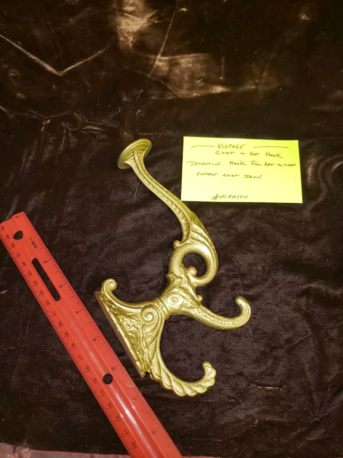 1 Antique Cast Iron Wall Hook Victorian Ornate Lion Head Towel Coat Hat #VCHH100