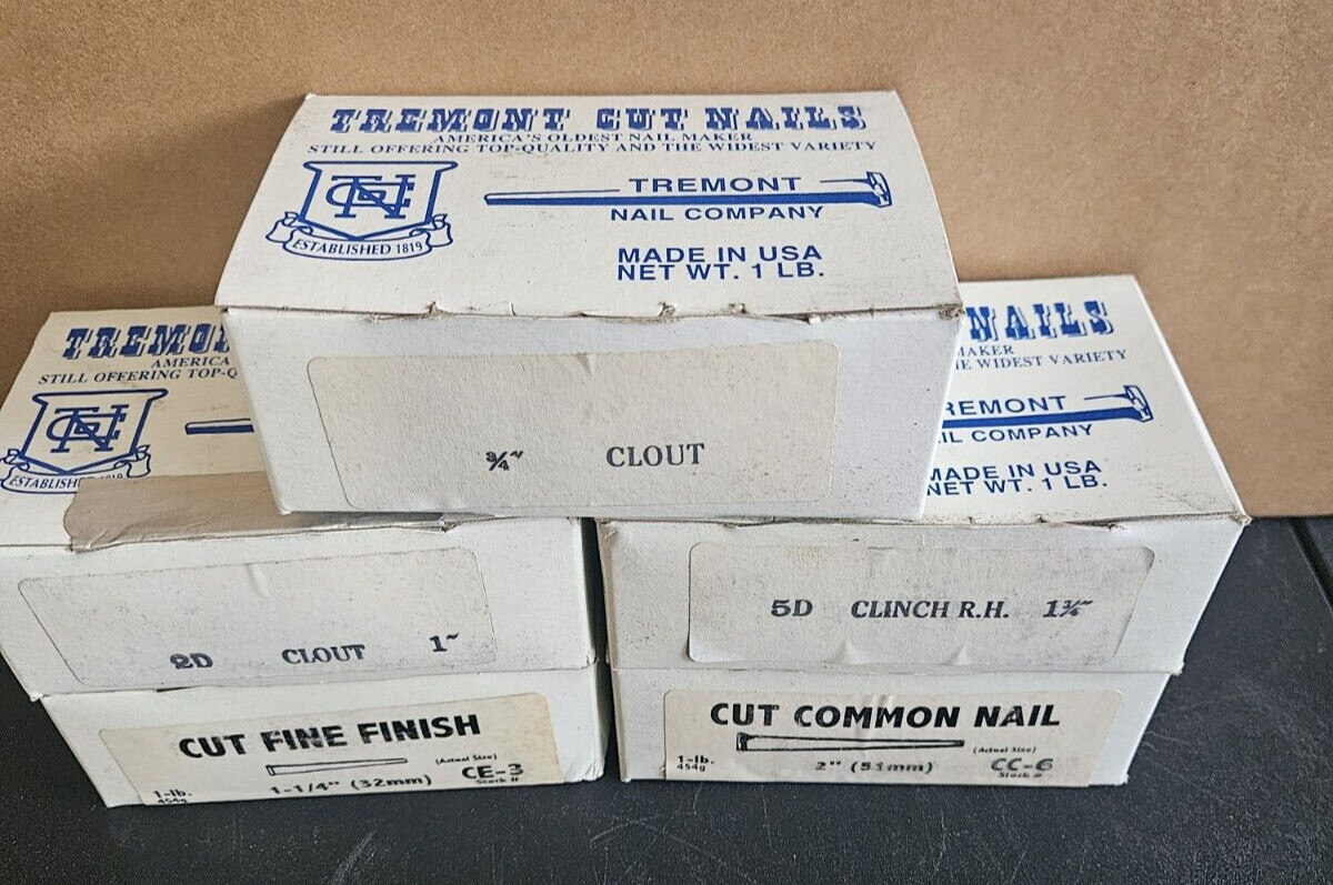 5 lb Vintage Tremont Cut Nails 3/4″ to 2″ Old Fashioned Fine Common Clinch Clout