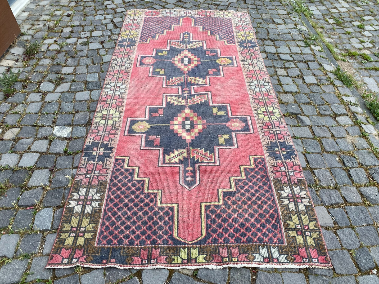 Handmade Wool Rug, Bohemian Area Rug, Turkish Vintage Rug, Home Rug 4,1 x 8,8 ft
