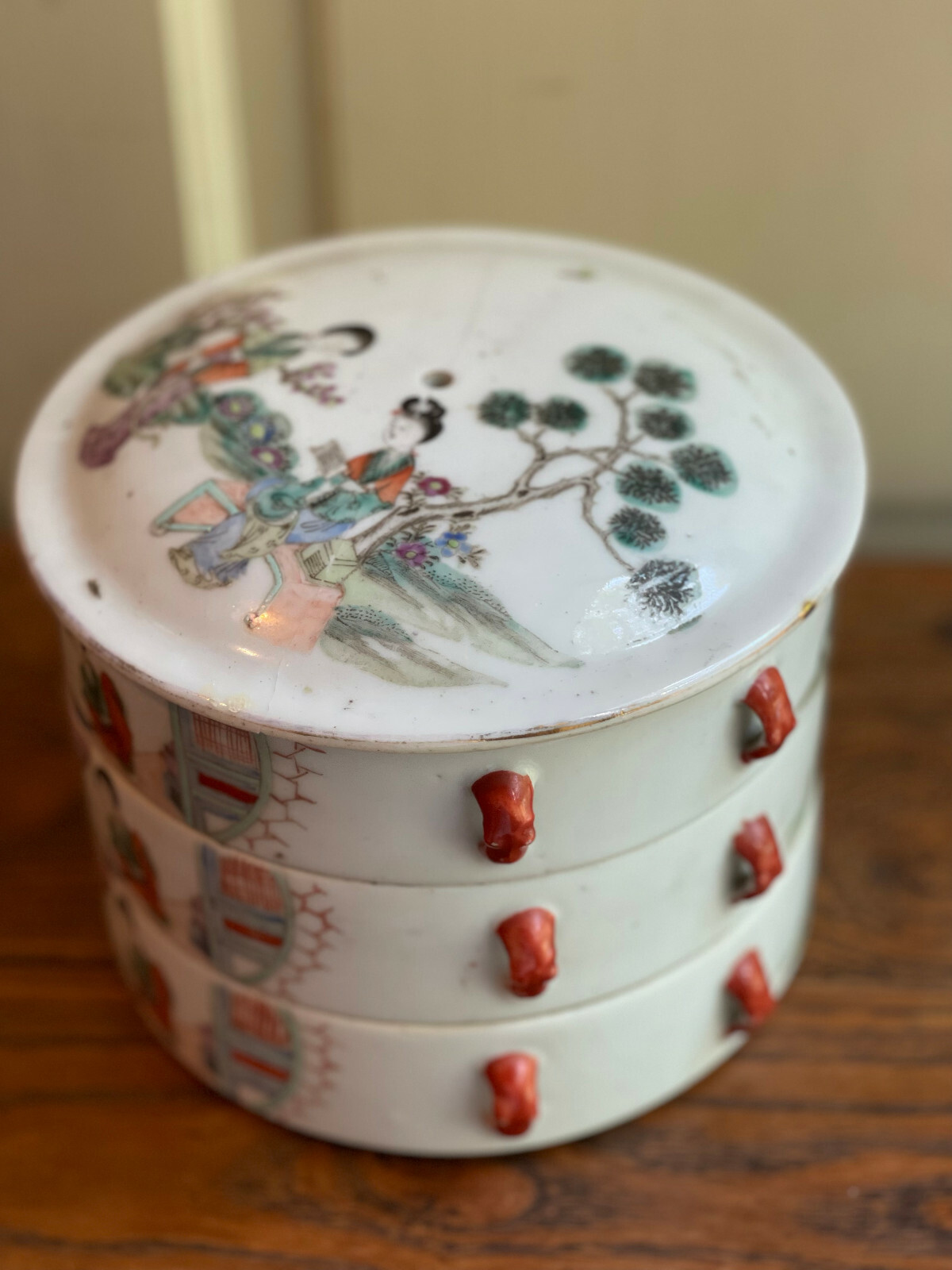 Antique Chinese Stacking Rice boxes (3 layers) Late Qing/Republic period