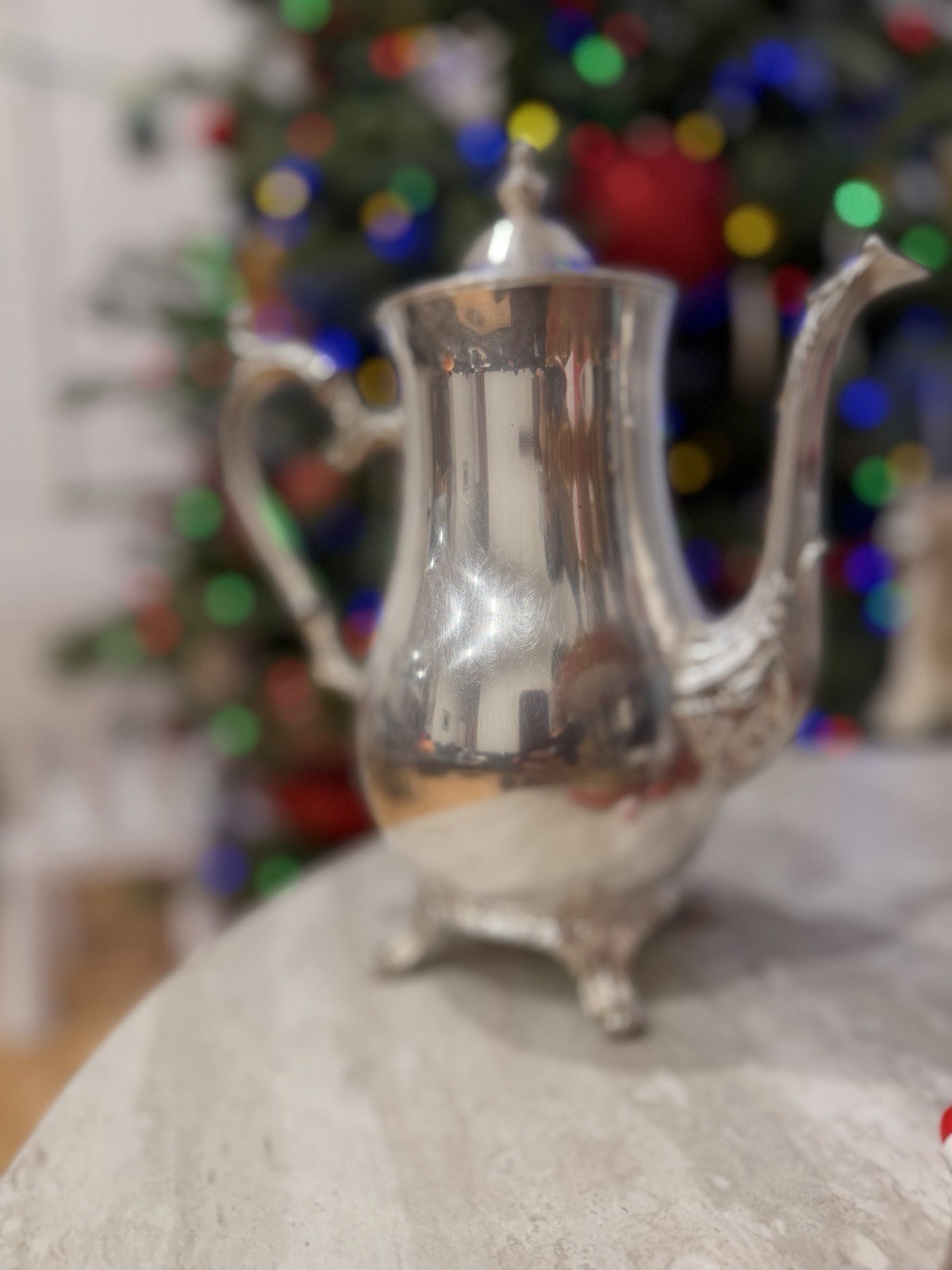 I.S Co. Vintage Antique Silver Tea Pot Coffee Pot.