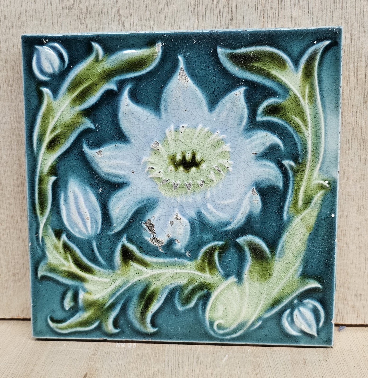 Antique 6 Inch Fireplace Tile – Corn Bros – (T531)