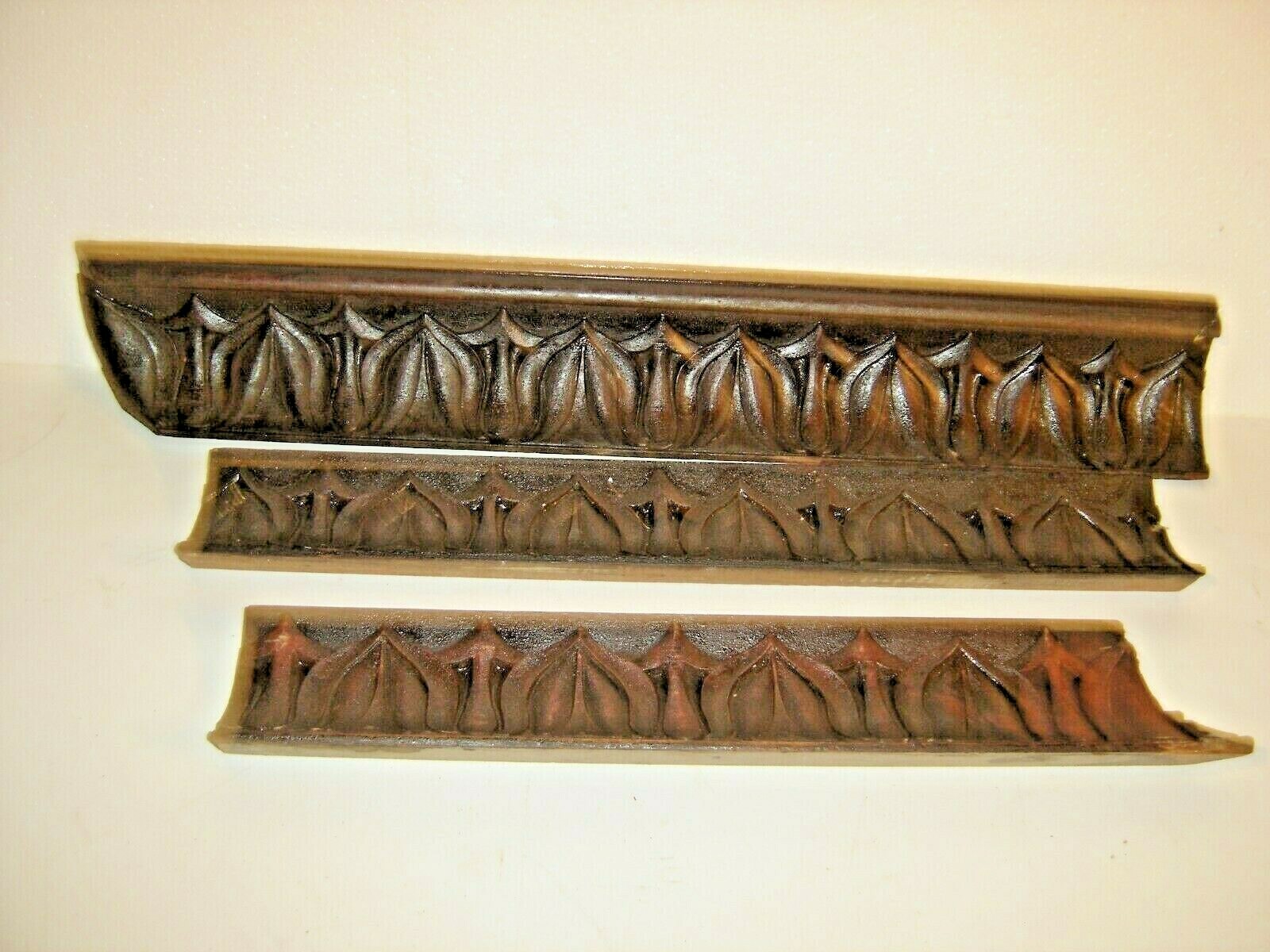3 pcs. Crown Molding Salvage Mahogany or Walnut #616