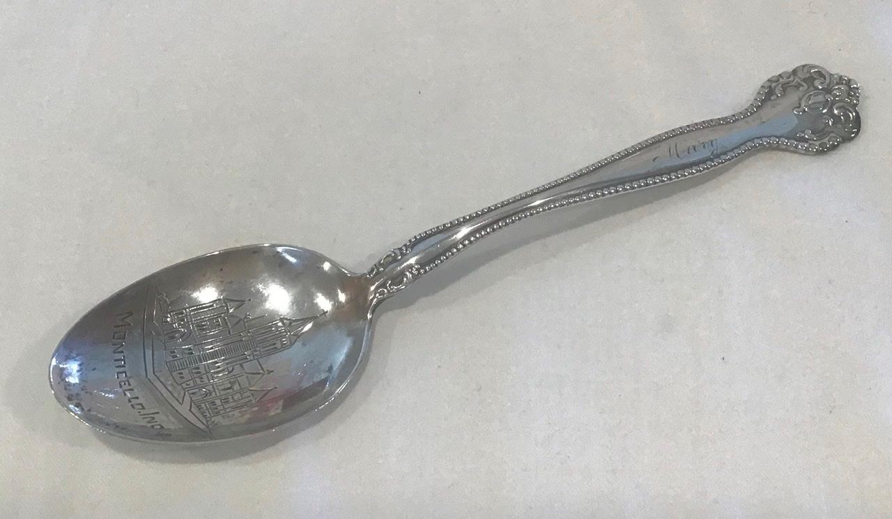 Sterling Silver Souvenir Spoon, White County Court House, Monticello, IN Indiana