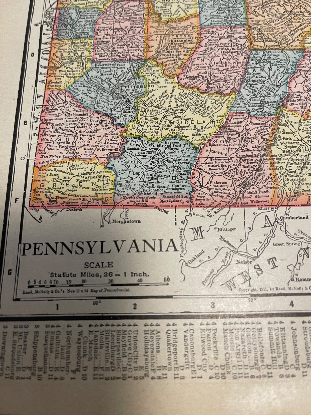 Antique all Original! Lot of (11) Pennsylvania State Maps 1900-1920s – 6075