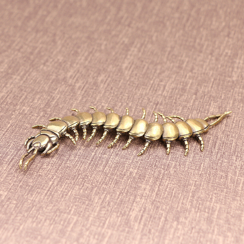 Antique Pure Copper Centipede Ornaments Tea Pet Creative Feng Shui Crafts Gifts