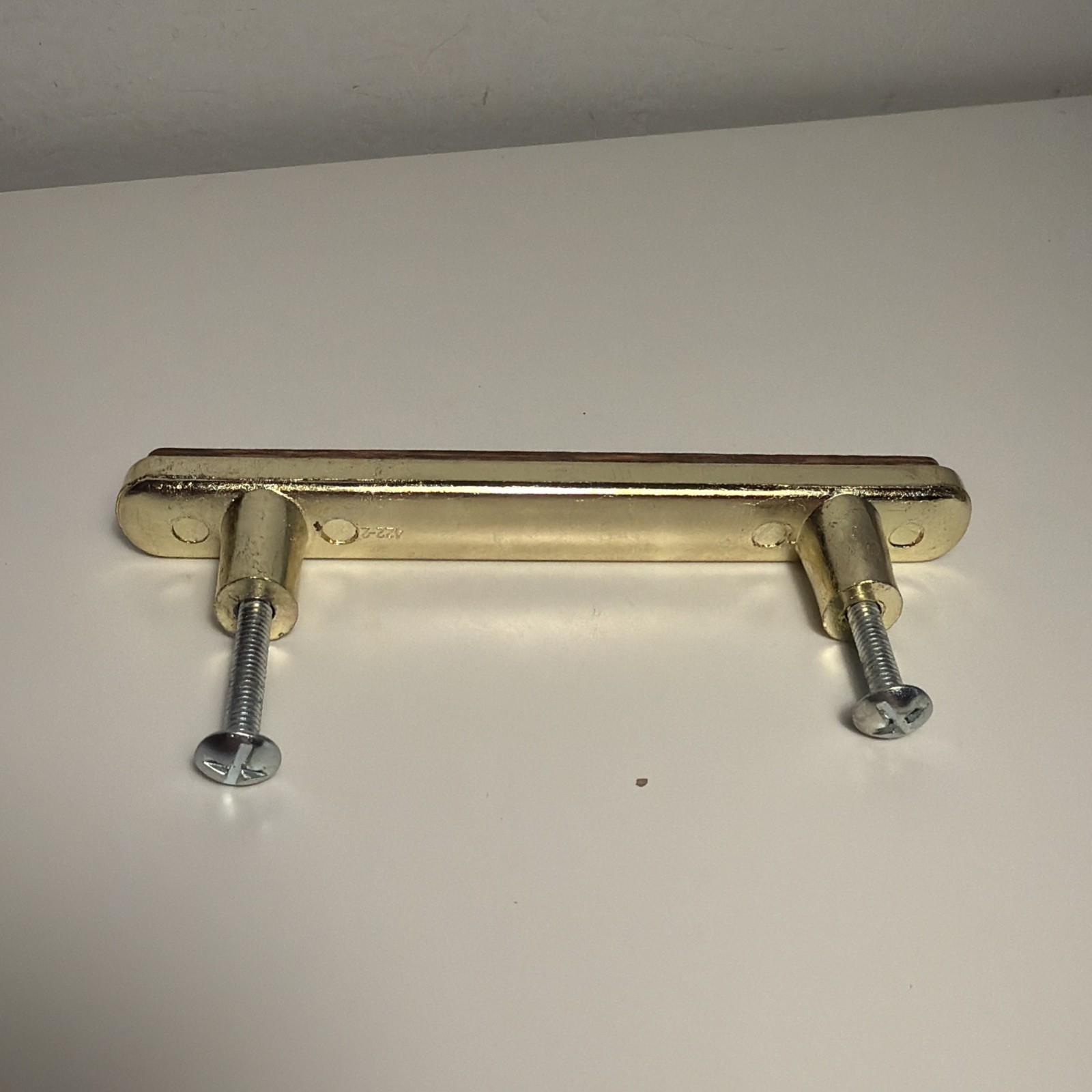 Vintage Drawer Knob Hardware Pull Cabinet Brass Gold Metal Wood 3″ OC 422-2