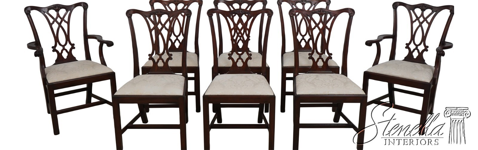 L69838: Set of 8 HENKEL HARRIS Model 107 Mahogany Dining Room Chairs