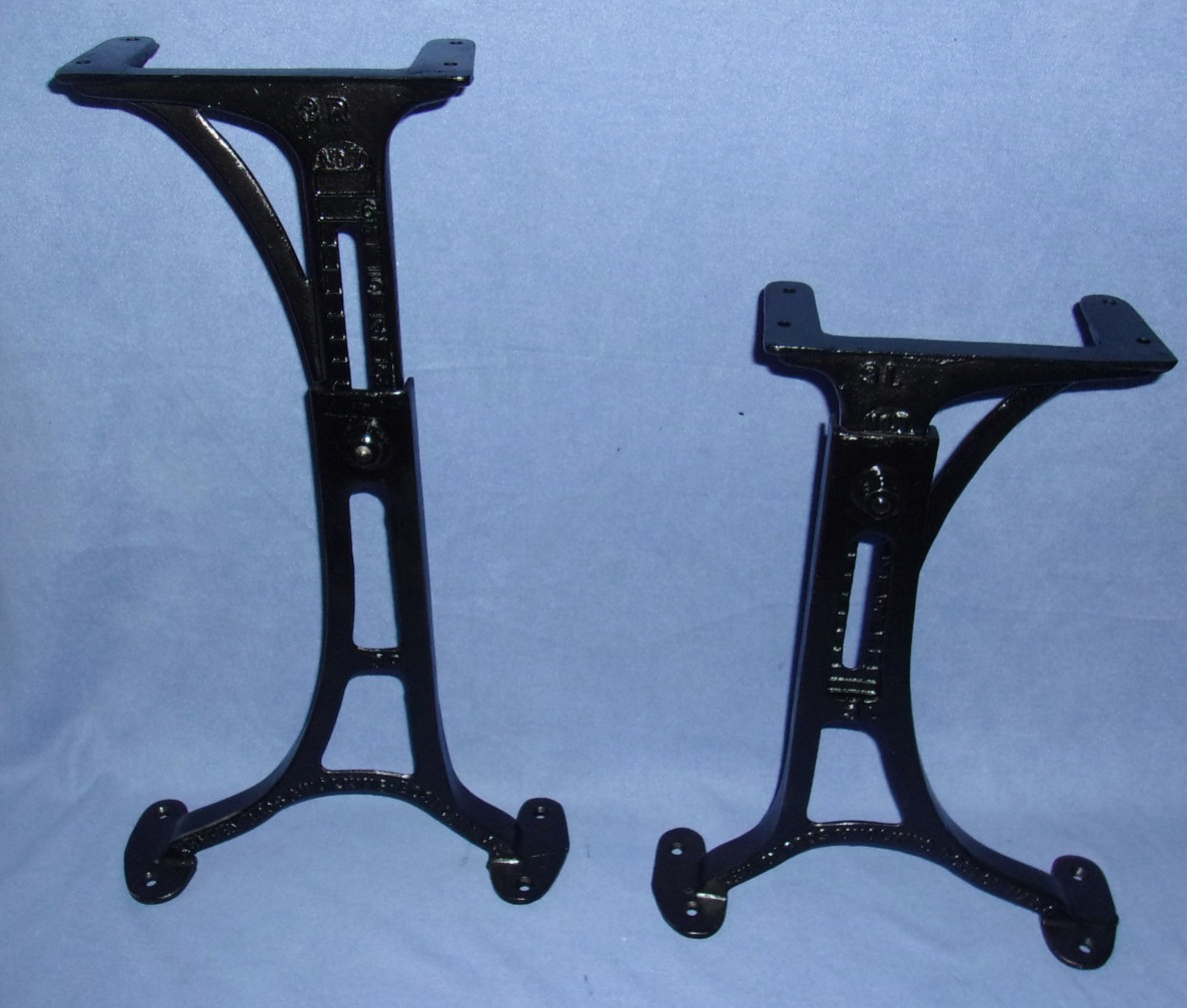 ANTIQUE KENNEY BROS. & WOLKINS CAST IRON ADJUSTABLE SCHOOL DESK LEGS – RESTORED