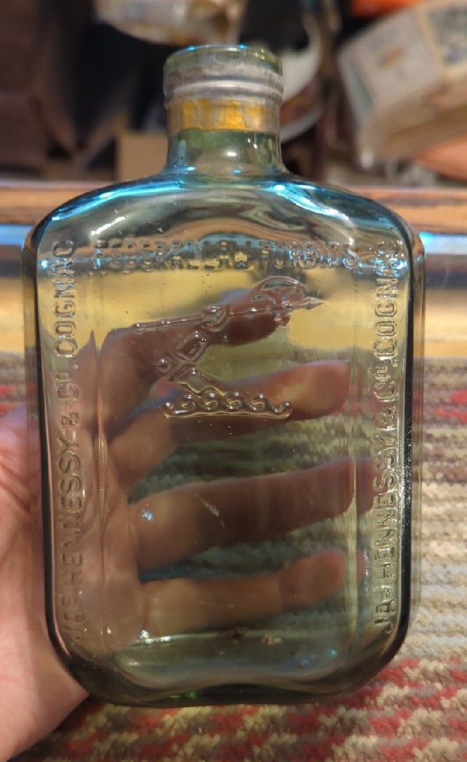 JA’s Hennessy & co. Cognac Bottle Empty Decanter in Nice Condition For Collector