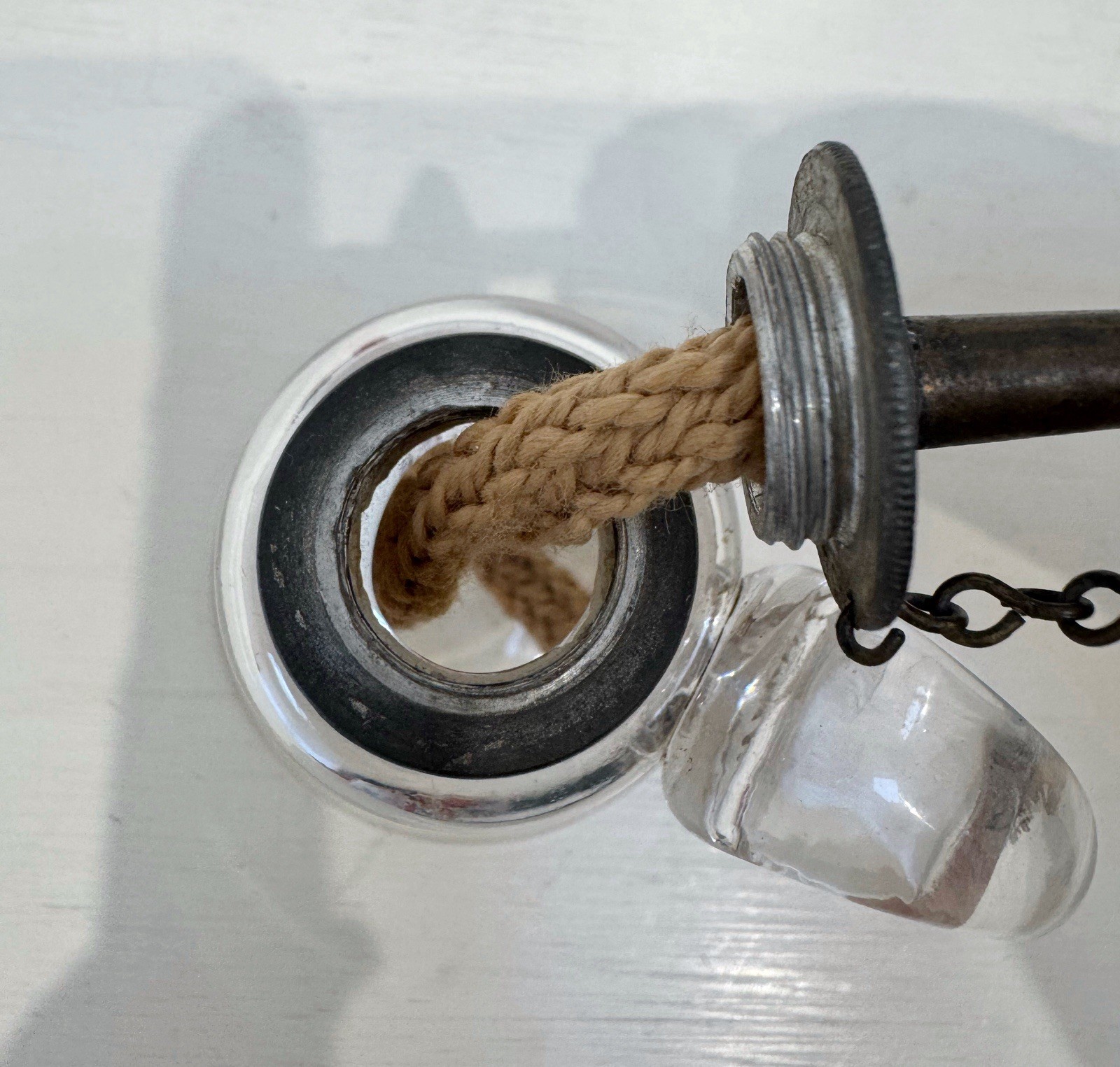 1800’s Primitive Hand Blown Glass Whale Oil Lantern Antique Finger Lamp