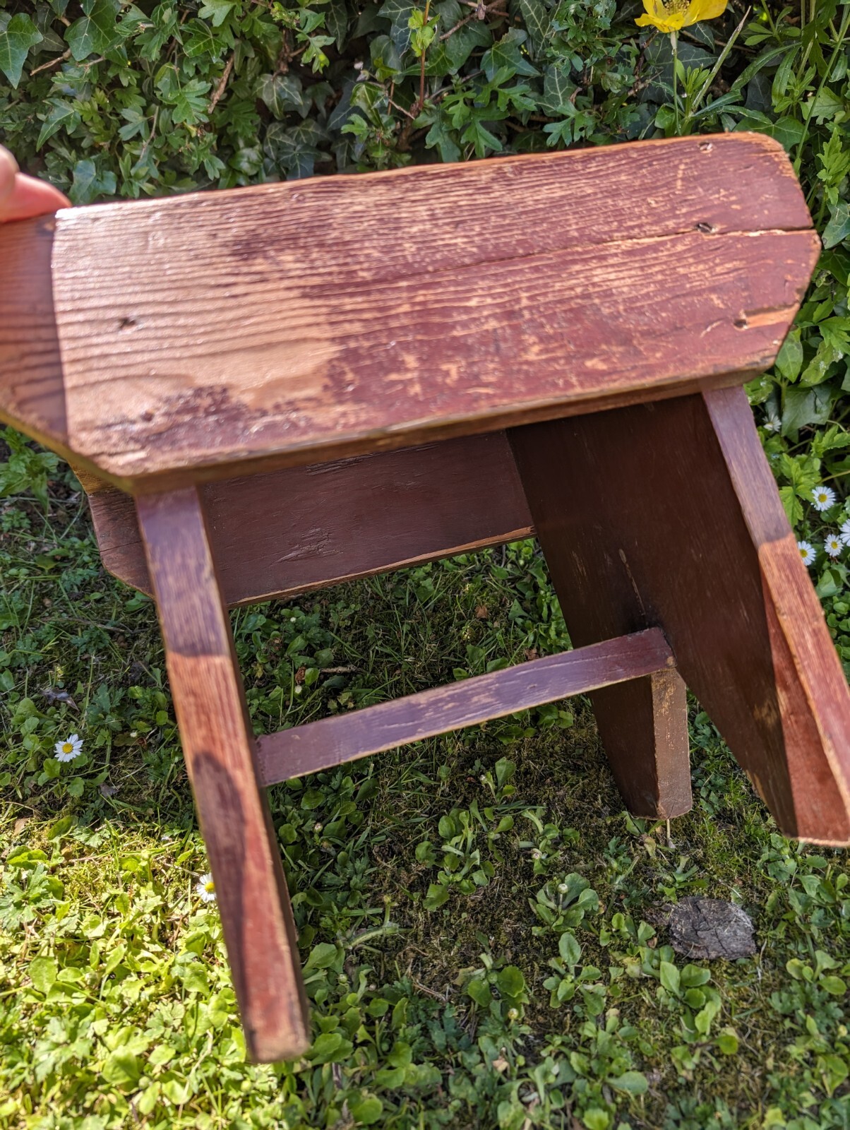 Antique Wooden Stool Primitive Rustic Milking Farmhouse Country Cottage Home
