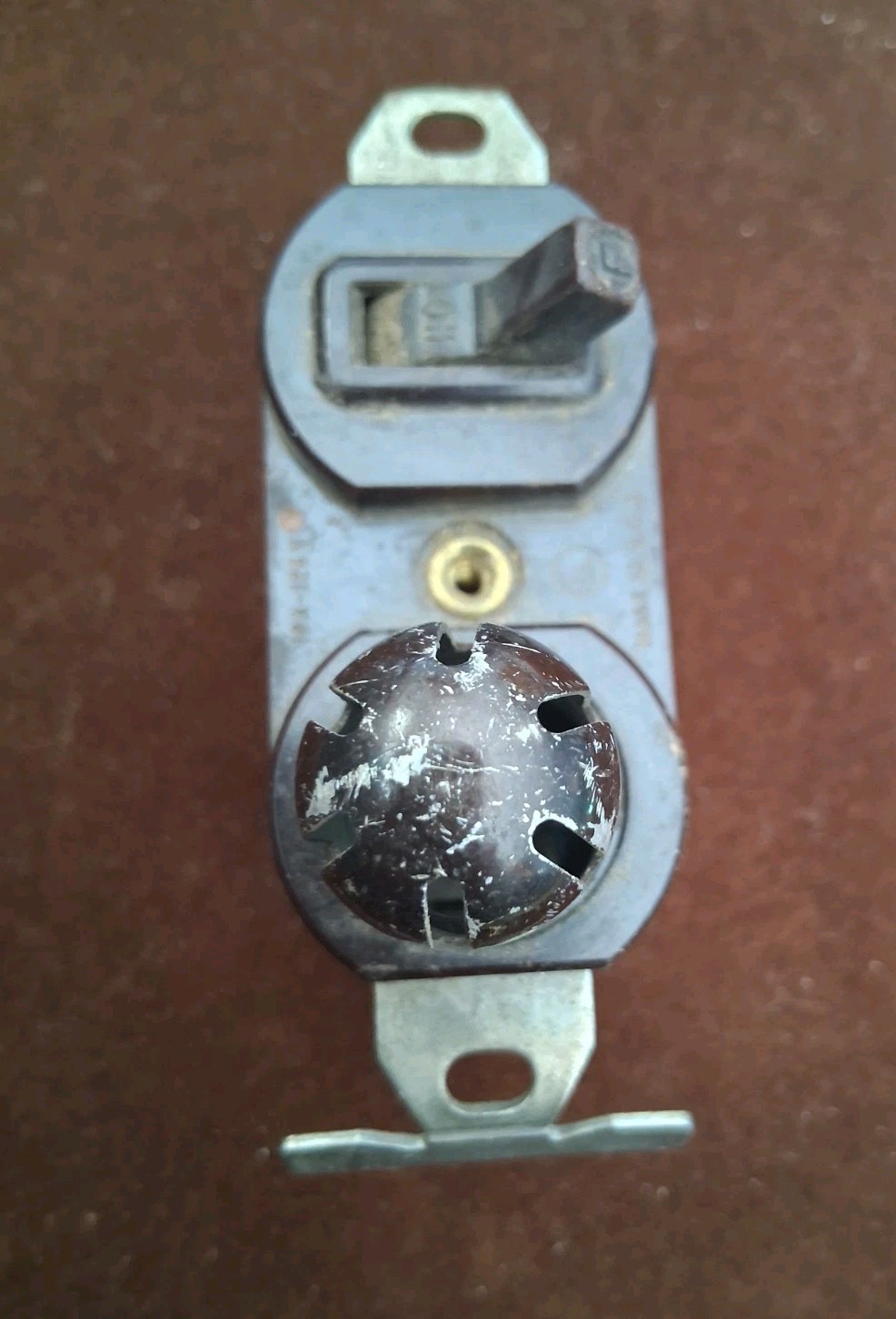 Vintage Circle F Light Switch With ON/OFF Indicator Light-Untested Salvage.