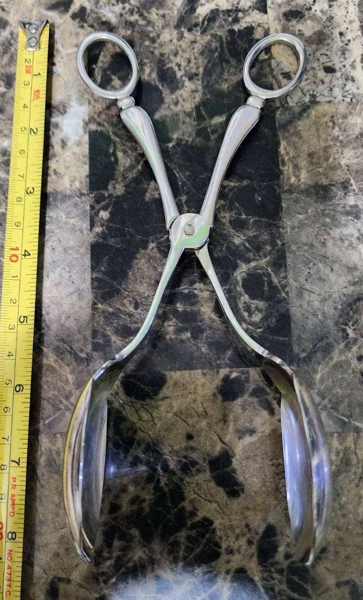 👍NICE SMOOTH SILVERPLATED SPORK & SPOON BOWL SCISSOR SALAD 🥗 🍅TONGS