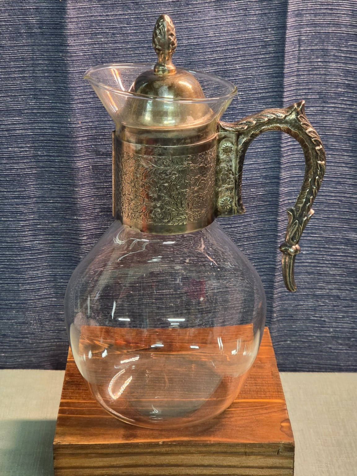 Vintage Corning Heat Proof Glass Coffee Carafe Silverplate Ornate Floral Tea Ser
