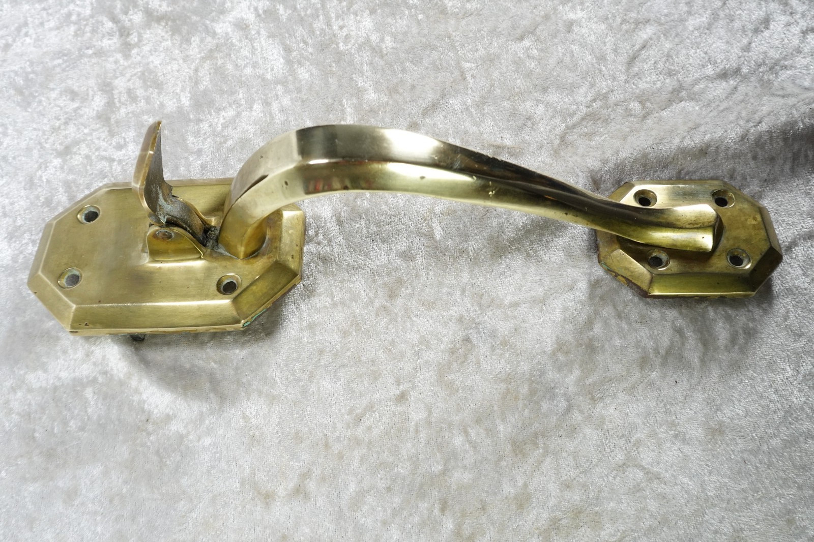 Vintage Solid Brass Entry Door Handle Pull Right Hand With Latch