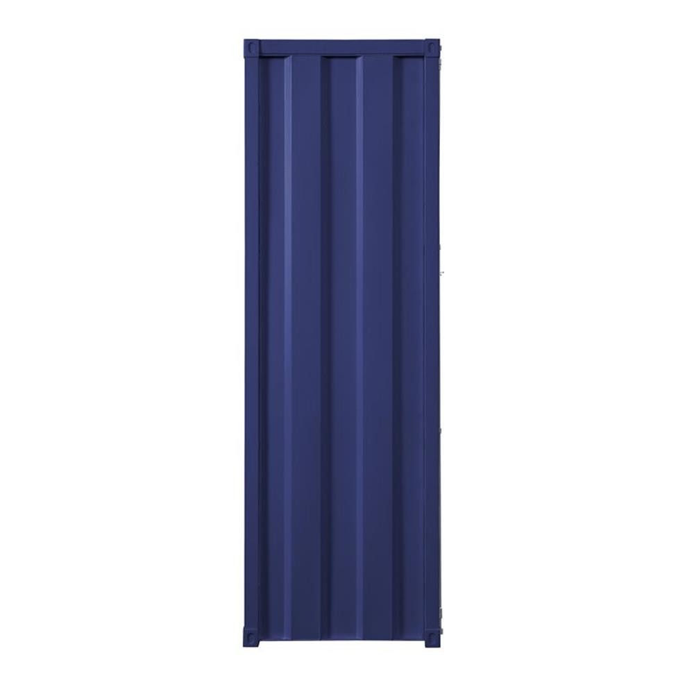Bowery Hill Contemporary Metal Wardrobe Armoire with 1 Door in Blue
