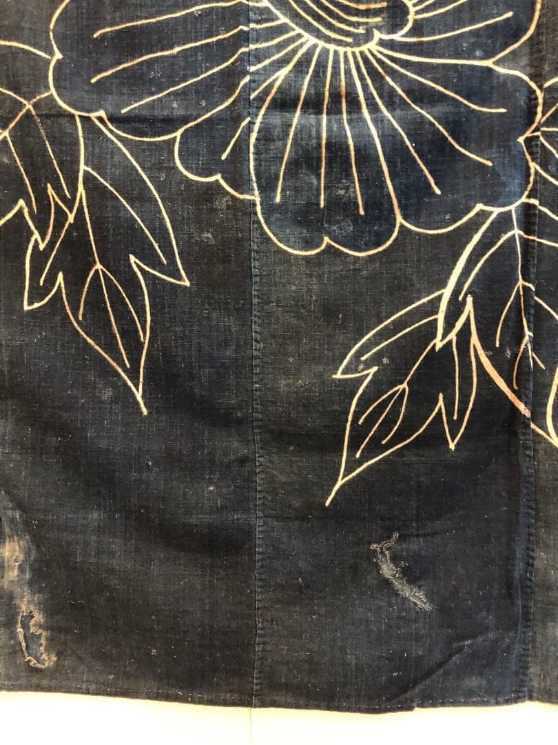 Antique Indigo Furoshiki 19th Century Hand Woven Cotton Large Cloth Vintage