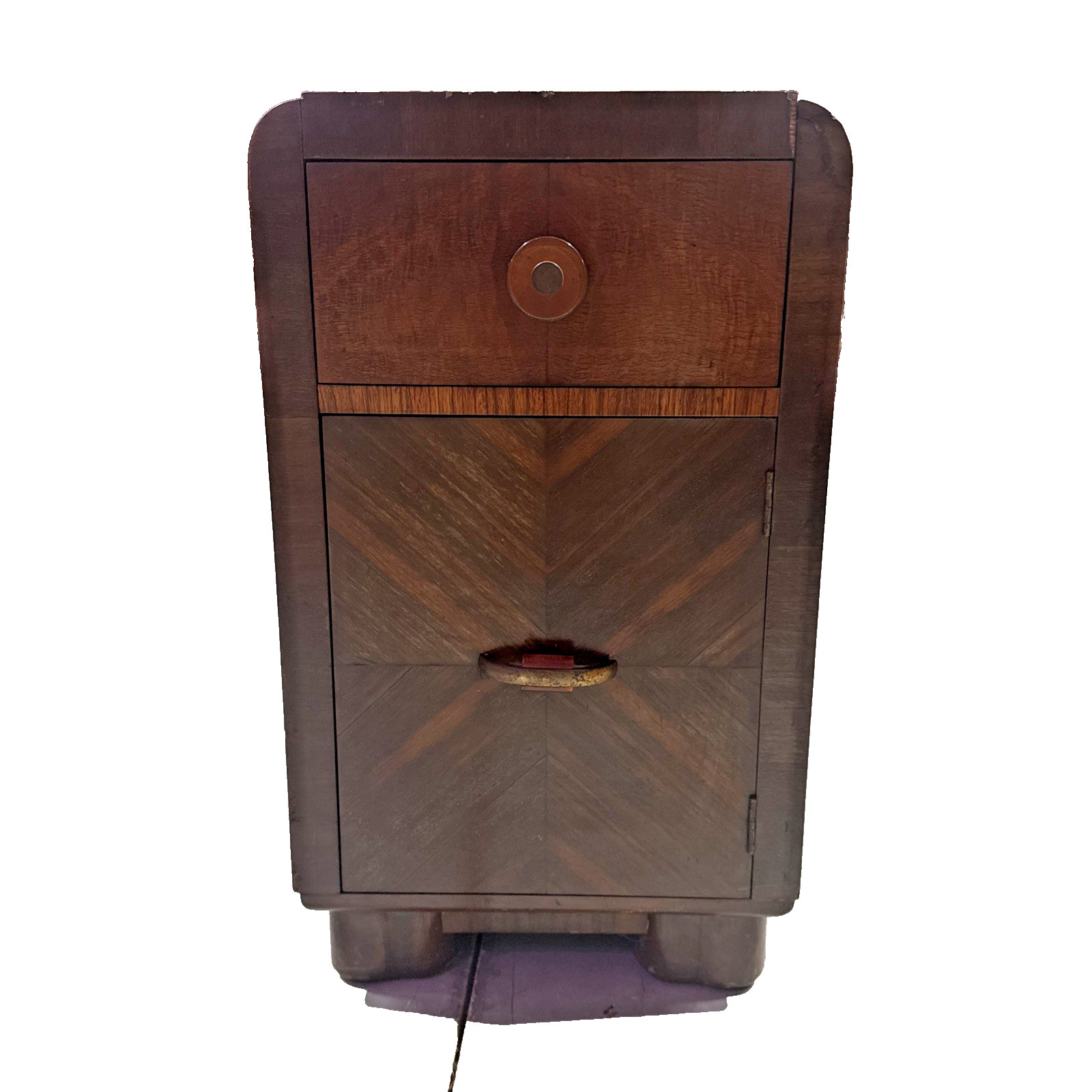 Vintage Art Deco Waterfall-Style Nightstand