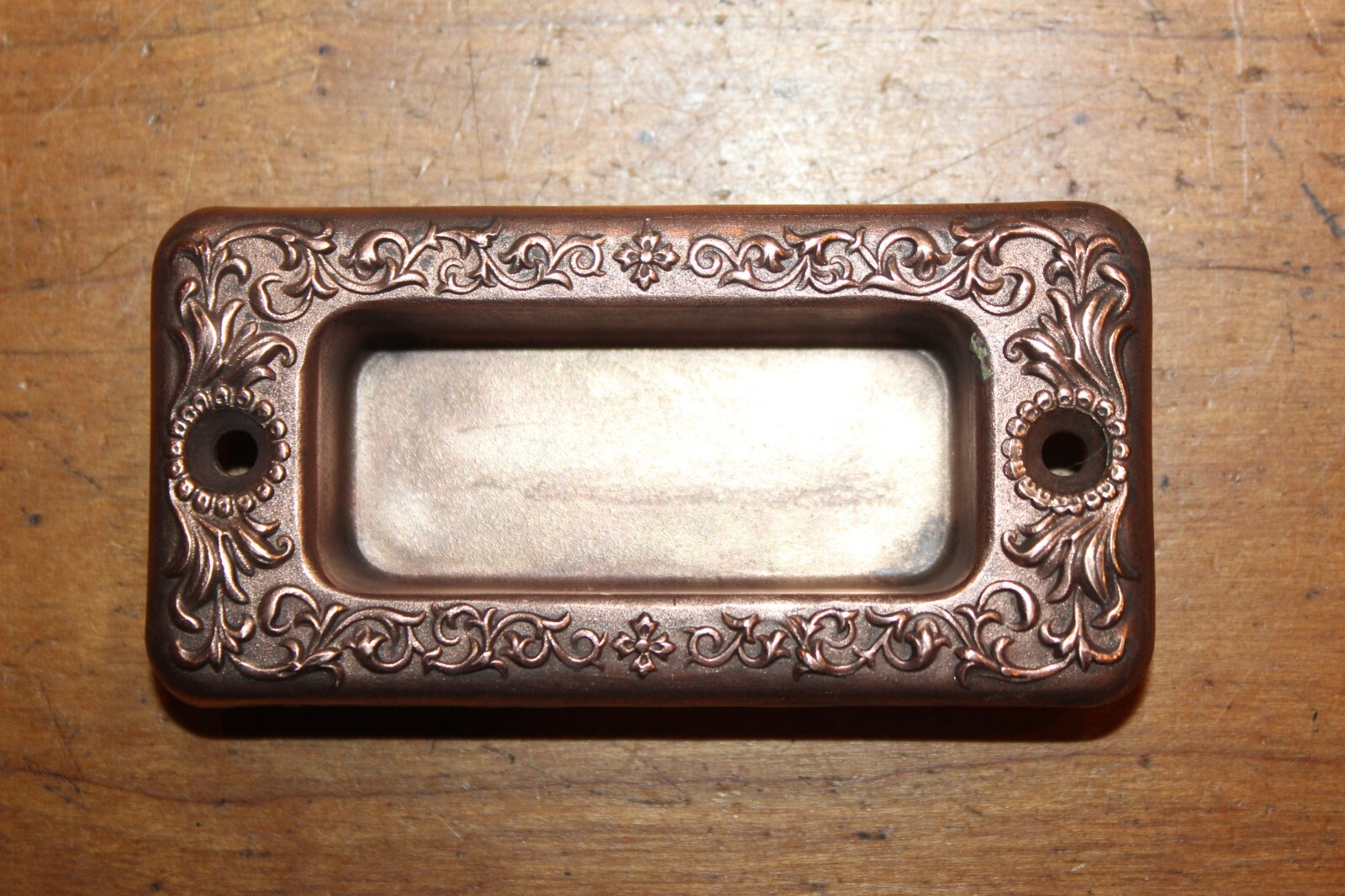 One Antique Victorian Wrought Red Bronze Ornate Recessed Window Sash Lift L-92