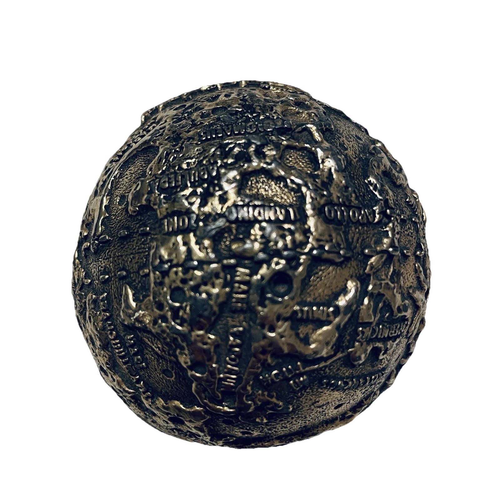 1969 Vintage Commemorative Apollo 11 Moon Landing Scripted Metal Paperweight