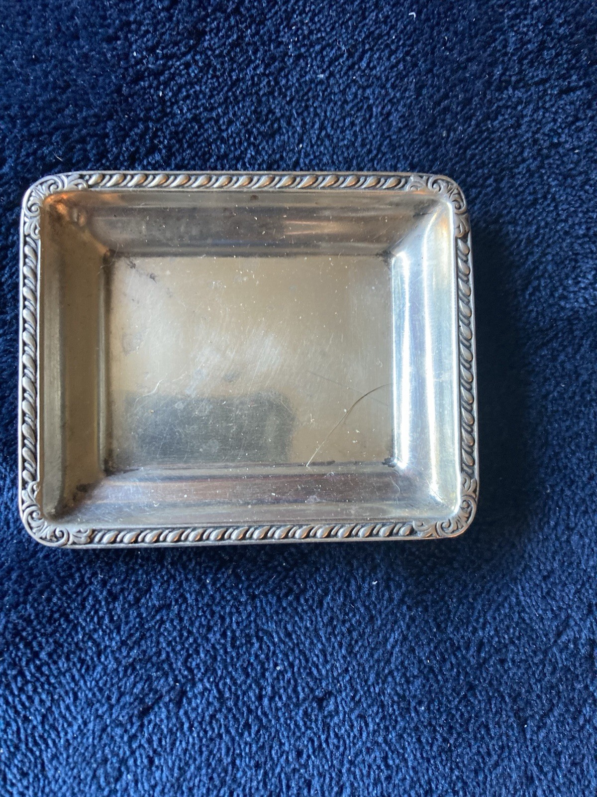 Small Sterling Silver Pin Tray Dish 2 1/4” X 2 3/4” Made By Webster 18.6 grams